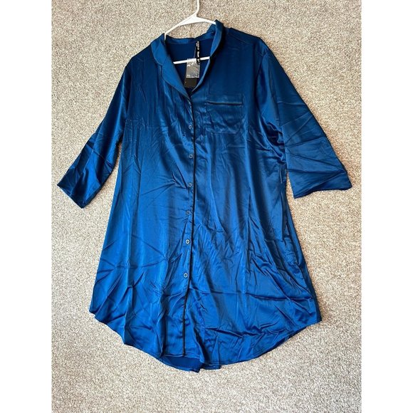 torrid Intimates & Sleepwear Torrid Sleep Blue Navy Satin Tunic